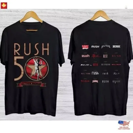 Rush R50 Tour 2026 T-Shirt Rush Band Concert Tee Vintage Rock Music Unisex Shirt