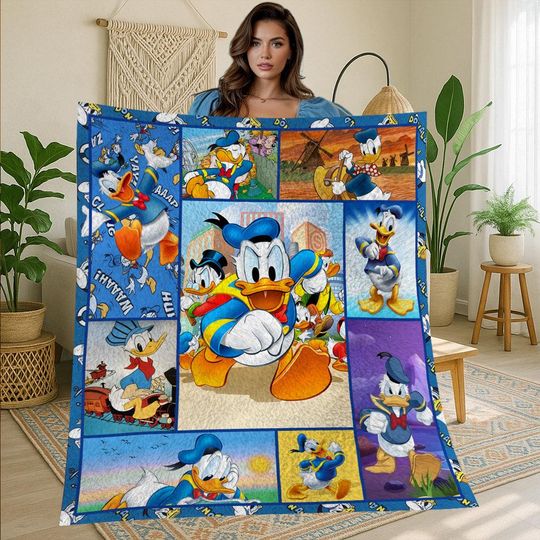 Donald Duck Vintage Fleece Blanket for Home & Living