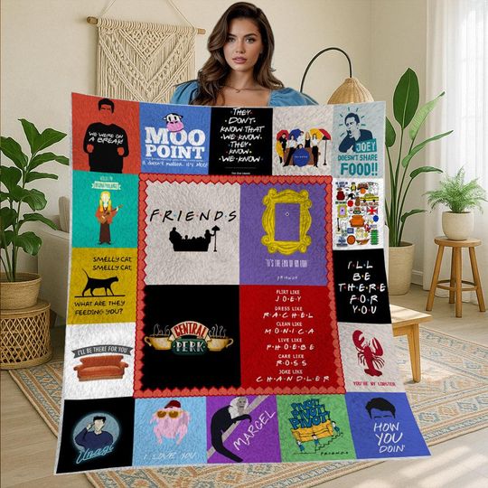 Discover Friends TV Show Vintage Fleece Blanket for Christmas