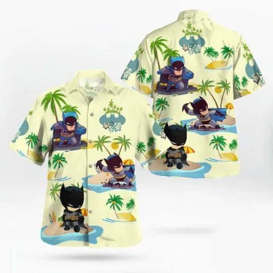 Discover Batman On Beach Summer Vibes Tropical Hello Summer Hawaiian Shirt, Gift for Fan