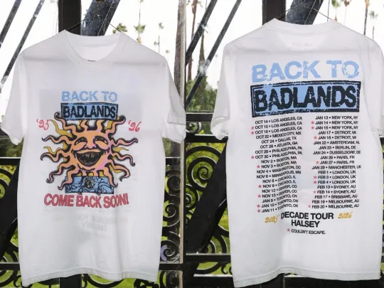 Discover NEW!!! Halsey Back To Badlands Merch Decade Tour 2025 2026 reprint T-Shirt