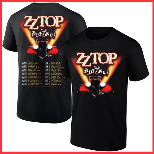 Discover HOT HOT ZZ Top The Big One Tour 2026 T Shirt Black Size S-3XL Gildan