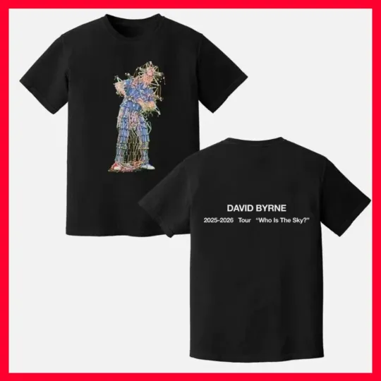 David Byrne Who Is the Sky Tour 2025-2026 T-shirt S-3XL
