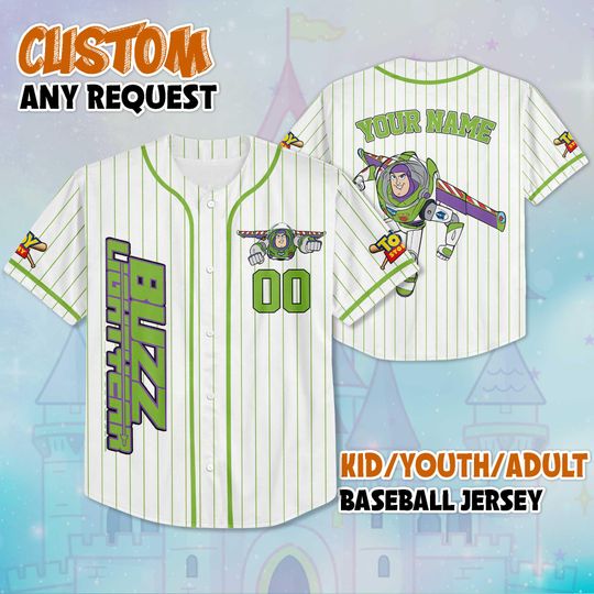 Discover Personalized Buzz Lightyear Collection Baseball Jersey, Disney Toy Story Buzz Lightyear Jersey Shirt,  Gifts For Fans
