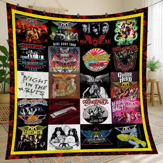 Discover Aerosmith Vintage Fleece Blanket, Christmas Fleece Blanket, Holiday Throw