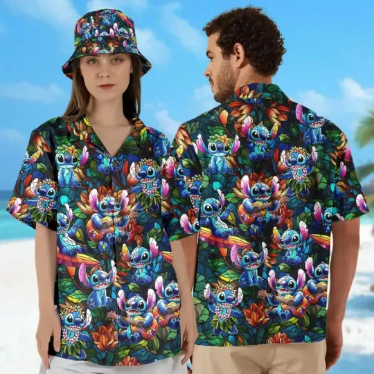 Discover Lilo And Stitch Aloha Summer Vacation Hawaiian Shirt, Gift for Fan