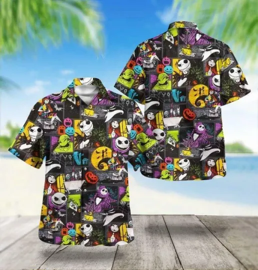 Discover Jack & Sally The Nightmare Before Christmas Hawaiian Shirt, Gift for Fan