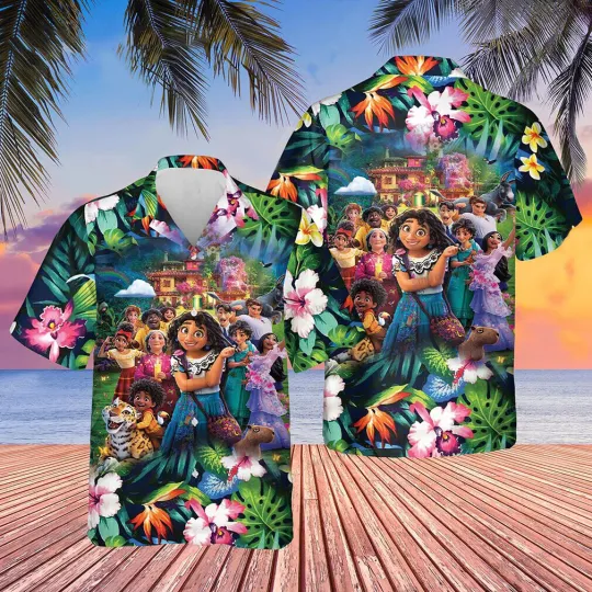 Discover Encanto Magic Land Tropical Flowers Summer Vibes Hawaiian Shirt, Gift for Fan