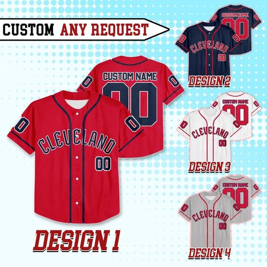 Discover Custom Cleveland Baseball Team Baseball Jersey, Personalized Name And Number Jersey Uniform, Baseball Fans Jersey, Game Day Jersey