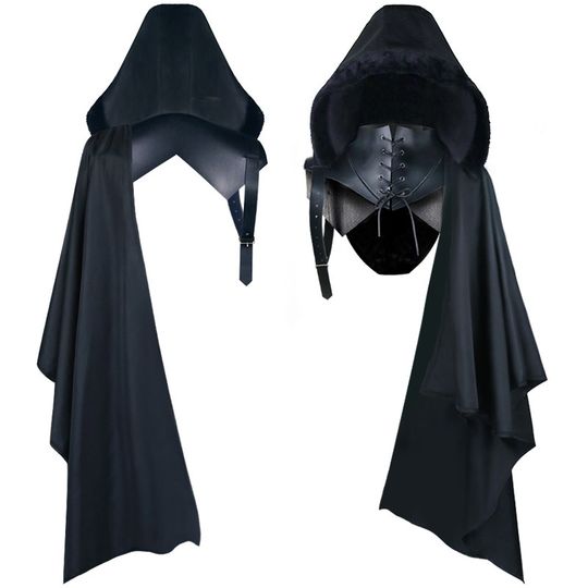 Discover Medieval Vintage Gothic Knight Armour Black One Shoulder Cloak Gothic Punk Lace Up Renaissance Crusader Gear Cosplay Costume