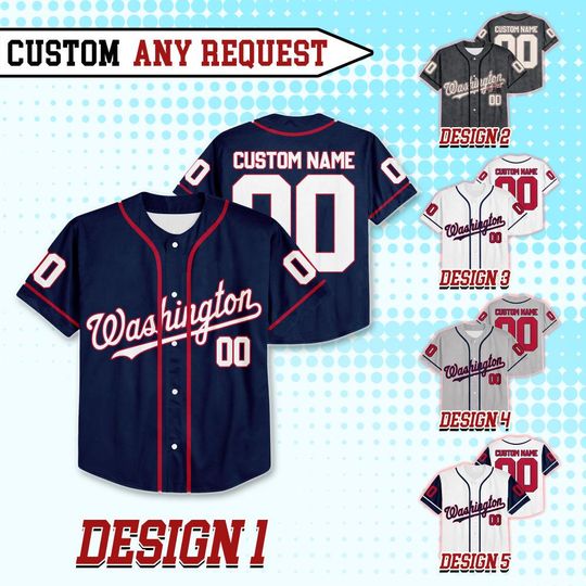Discover Custom Washington Baseball Team Baseball Jersey, Personalized Name And Number Jersey Uniform, Baseball Fan Jersey, Game Day Jersey 12425MD15