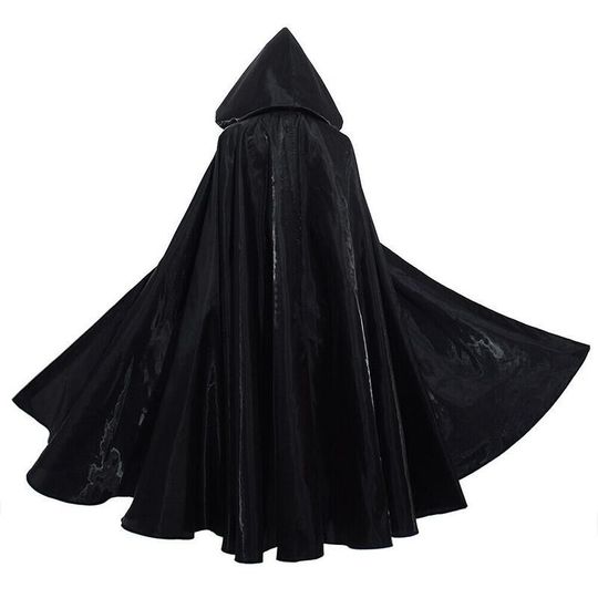 Discover Witchcraft Vampire Robe for Adult, Hooded Long Cloak, Halloween Party, Cosplay Costume, Black, Medieval Cloaks, 2024 Hot Selling