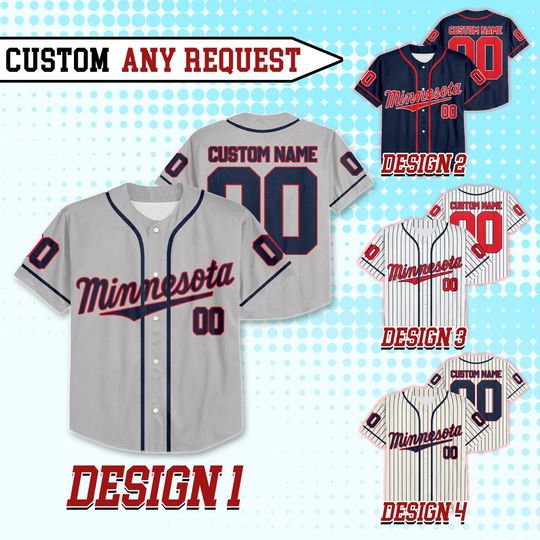 Discover Custom Minnesota Baseball Team Baseball Jersey, Personalized Name And Number Jersey Uniform, Baseball Fan Jersey, Game Day Jersey 12425MD14