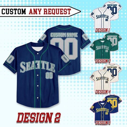 Discover Custom Seattle Baseball Team Jersey, Custom Name Number Seattle Baseball Jersey Uniform, Jersey For Fan, Baseball Lovers 12425MD13
