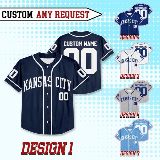 Discover Custom Kansas City Baseball Team Baseball Jersey, Personalized Name Number Jersey Uniform, Baseball Fan Jersey, Game Day Jersey 12425MD10
