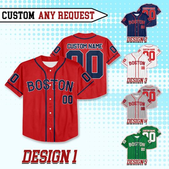 Discover Custom Boston Baseball Team Jersey, Custom Name Number Boston Baseball Jersey Uniform, Jersey For Fan, Baseball Lovers 8425MD35