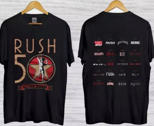 Rush R50 Tour 2026 T-Shirt Rush Band Concert Tee Vintage Rock Music Unisex Shirt