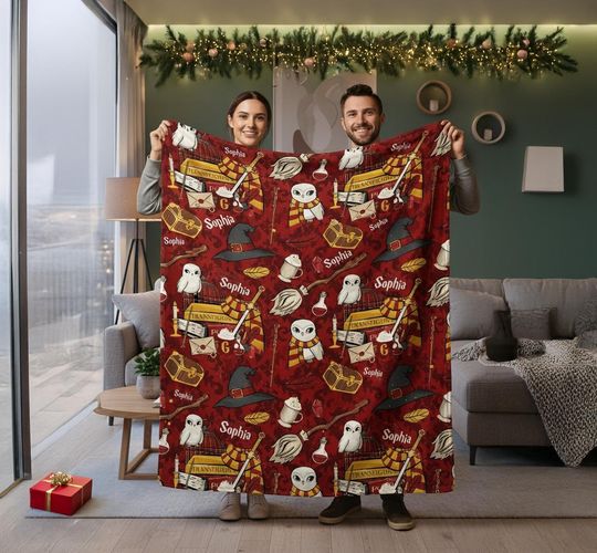 Discover Custom Wizard Blanket with Name, Custom Christmas Gift, Magic Wizard Throw, Best Fan Gift, Magic School, Magic school,school of magic gift