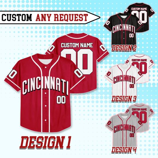 Discover Custom Cincinnati Baseball Team Jersey, Custom Name Number Cincinnati Baseball Jersey Uniform, Jersey For Fan, Baseball Lovers