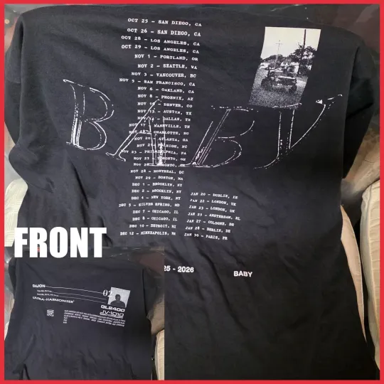 Discover Dijon 2025-2026 US Baby Tour Merch SD nite1 T-Shirt Reprint Gildan