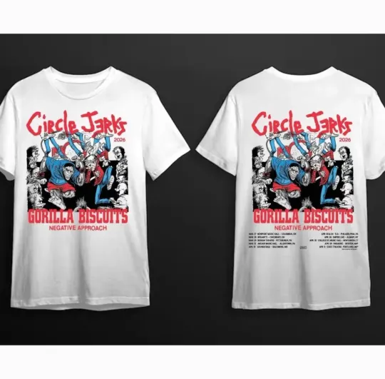 Circle Jerks US Tour 2026 Unisex Punk Rock Band T-Shirt