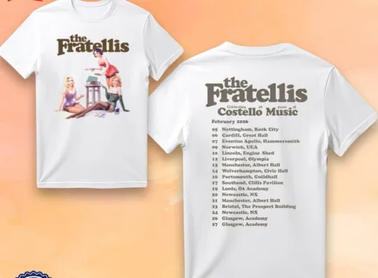 Discover The Fratellis Costello Music 2026 Tour T-ShirtT-shirT