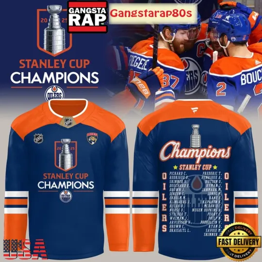 Edmonton Oilers Stanley Cup Champions 2025 Hockey Jersey for Men
