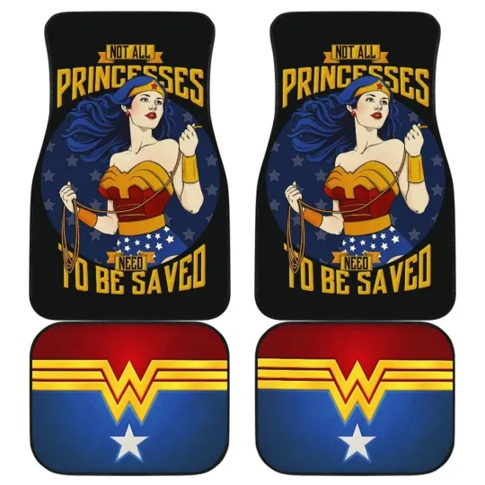 Wonder Woman Car Floor Mat Front and Back Universal Fit Movie Fan Gift