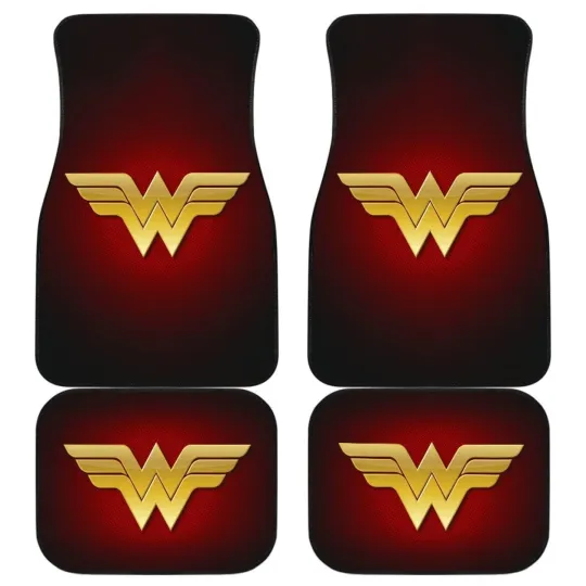 Wonder Woman Logo Car Floor Mats Front with Back Universal Fit