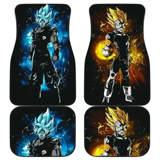 Goku Vegeta Car Floor Mats Front and Back Universal Fit