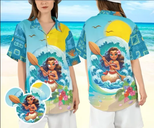 Discover Princess Moana Hawaiian Shirt, Gift for Fan
