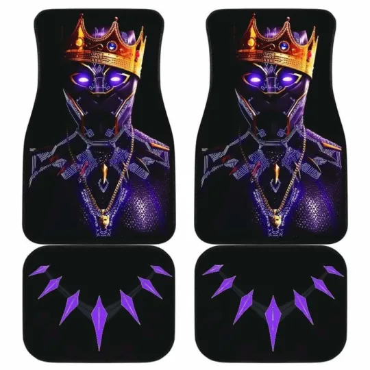 Black Panther Car Floor Mat Front and Back Universal Fit