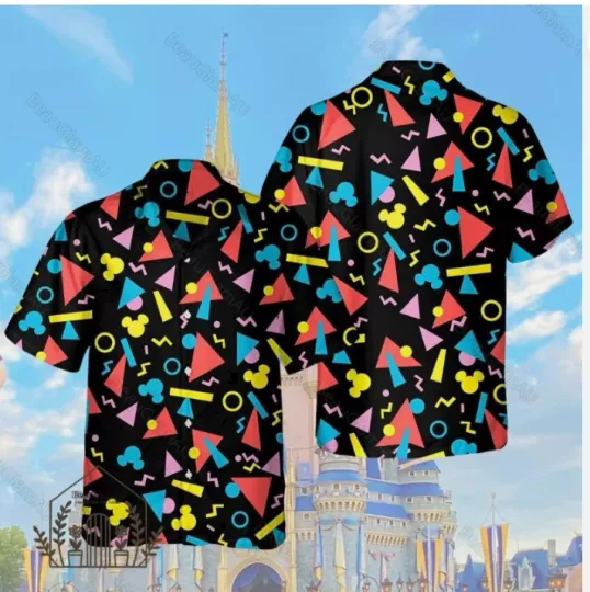 Discover Halloween Retro 90S Disney Mickey Mouse Head Hawaiian Shirt, Gift for Fan