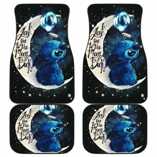 Discover Stitch Love You To The Moon Car Floor Mats Universal Fit