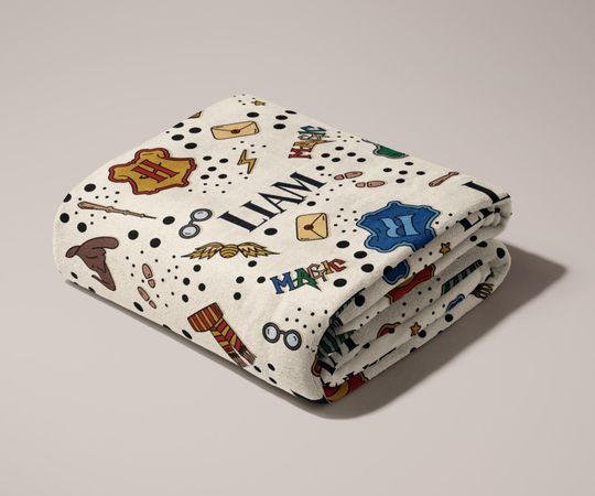 Discover Personalized Wizard Baby Blanket Wizard Nursery Wizard Bedding Magical Baby Blanket Wizard Swaddle HP Nursery Wizard Blanket Wizard Bedding