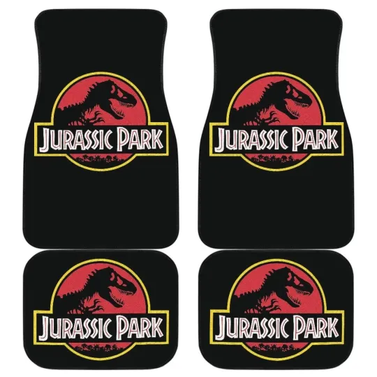 Discover Jurassic Park Art Car Floor Mats Front and Back Universal Fit