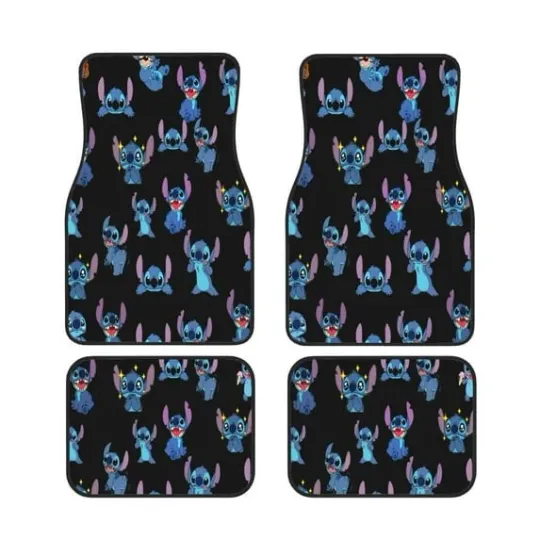 Discover Stitch Car Floor Mat Front and Back, Decorative Carpet Rug for Vehicles
