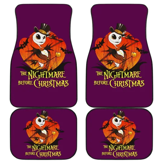 Discover Nightmare Before Christmas Car Floor Mats Front and Back Cartoon Jack Skellington