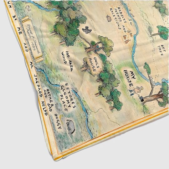 Discover Winnie The Pooh Blanket for Kids, Hundred Acre Wood Map Blanket for Children Bedding, Winnie The Pooh Gift, Hundred Acre Wood Throw Blanket