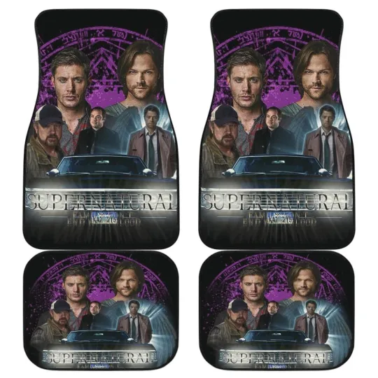 Dean and Sam Supernatural Car Floor Mats Front and Back Universal Fit