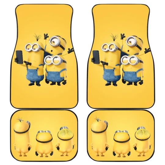 Discover Minion Despicable Me Car Floor Mats Front and Back Vehicle Decor Accessories