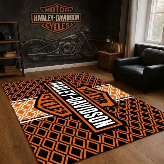 Discover Motorcycle Room Mat, Custom Area Rug, Biker Floor Cover, Home Decor, Cycle-themed Rug