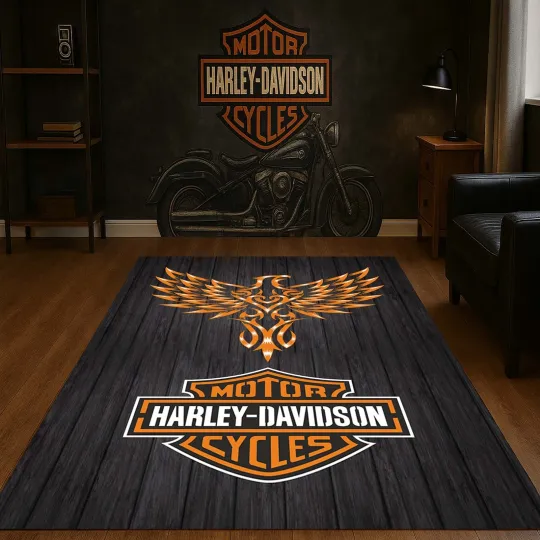 Discover Motorcycle Biker Room Rug, Custom Motorcycle Floor Mat, Stylish Decor for Riders