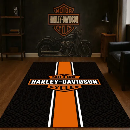 Discover Vintage Cruiser Motorcycle Rug for Garage and Home Decor