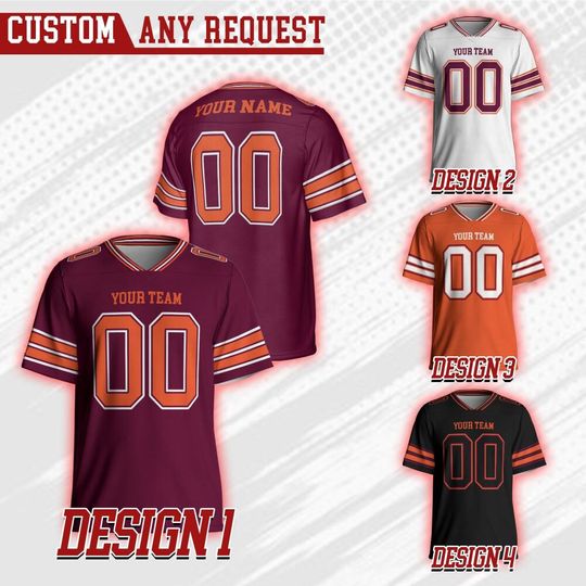 Custom Virginia College Football Jersey, Custom Team Name Number Uniform Football Jersey, Hocky College Football