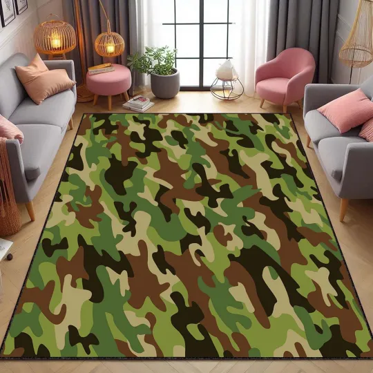 Discover Military Camouflage Rug, Army Pattern Carpet, Camouflage Camo Rug for Home & Living