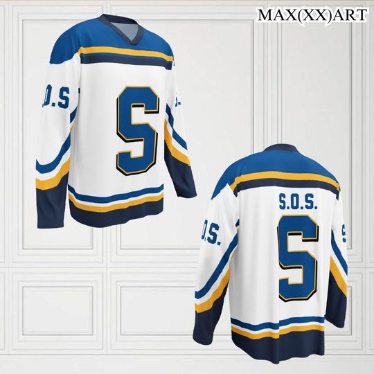 Discover Unisex SOS Recycled 2 Piece Set, S. Jersey, Louiss Jersey Yellow Blue White Top Unique Design Album Cover Black R&B Singer