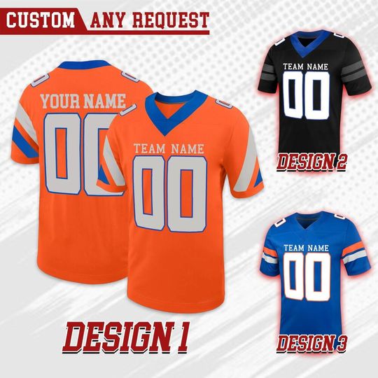 Custom Idaho College Football Jersey, Custom Team Name Number Uniform Football Jersey, Bronco College Football