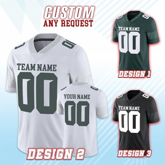 Discover Custom Michigan College Football Jersey, Custom Team Name Number Uniform Football Jersey, Spartan College Football