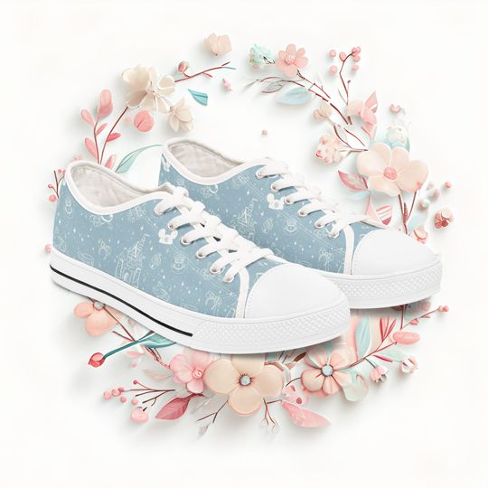 Discover Disney Women's Sneakers, Theme Park Fun Shoes, Cute Low Top Tennis Shoes, Disney Fan Gift, Disney Vacation Sneakers